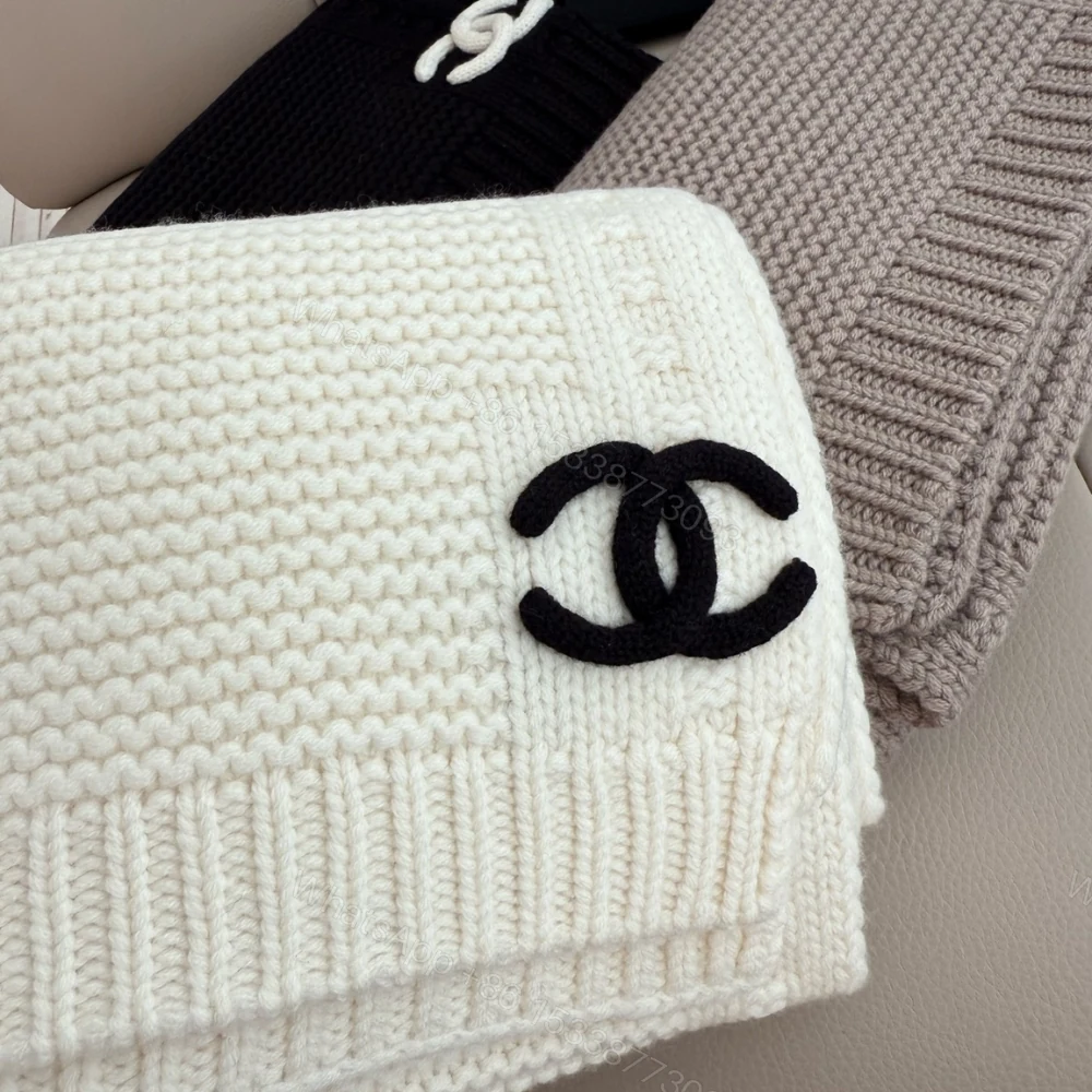 View 7 of Chanel Cashmere Knit Scarve White
