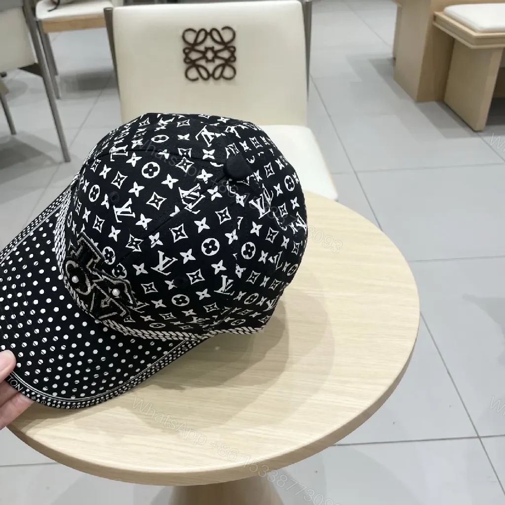 View 6 of White Denim Cap with Embroidered Emblems, Minimalist Luxe, Cap