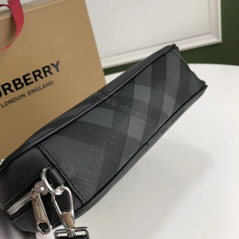 View 3 of Black Coated-Canvas Burberry Crossbody: Minimal Luxury Bag