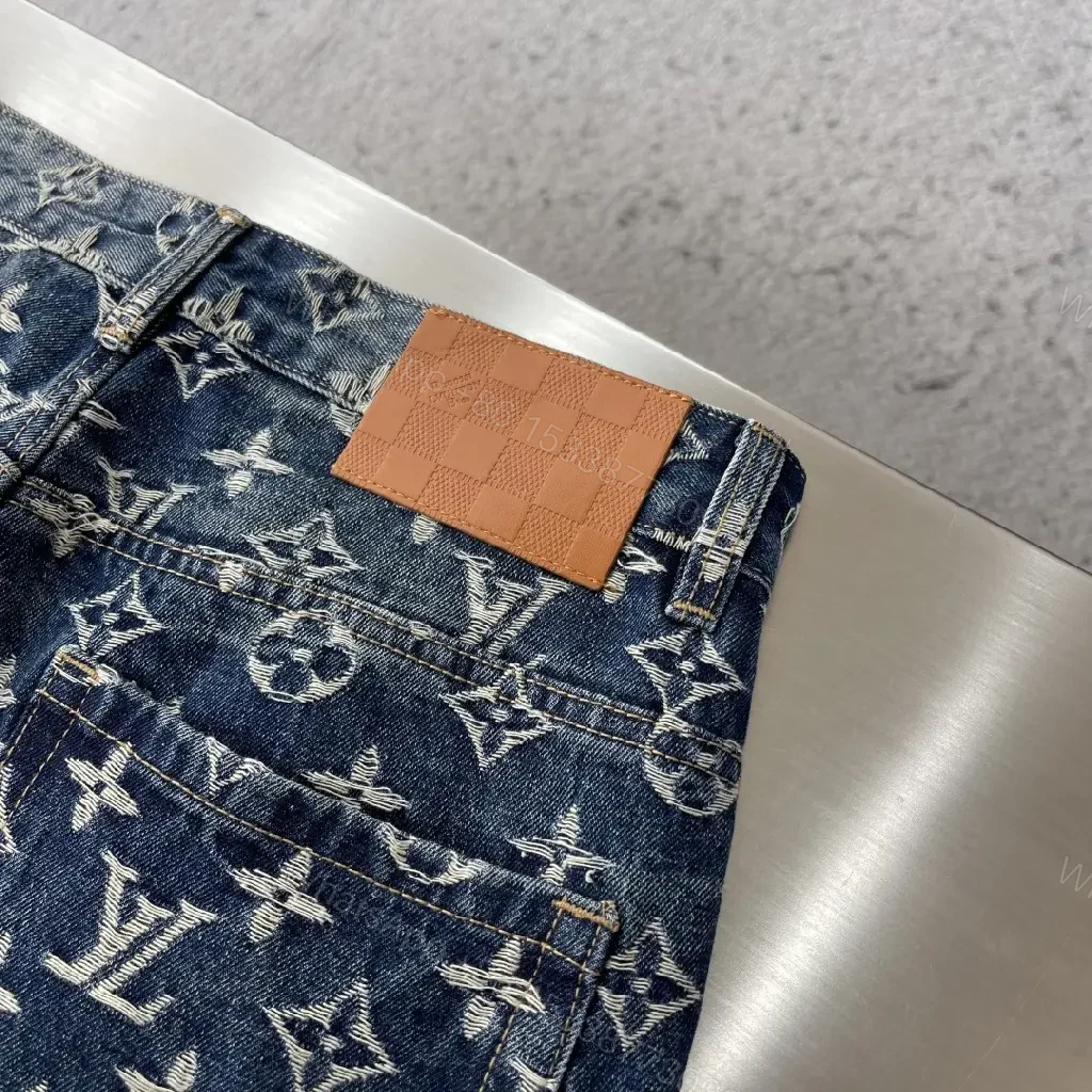 View 7 of Statement Denim: Monogram LV-Inspired Wide-Leg Jeans