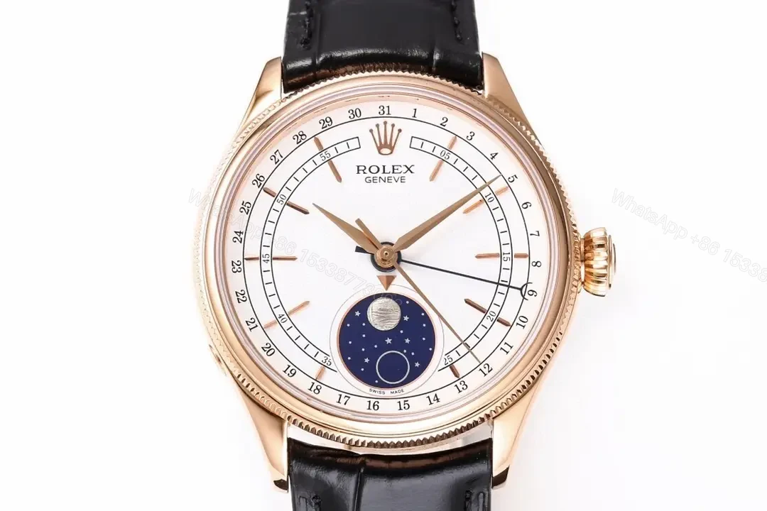 View 2 of Rolex Cellini Moonphase Everose White Dial Alligato RLX-CEL-MOON-RG-WHT-ALI