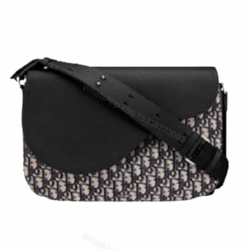 BEIGE AND BLACK DIOR OBLIQUE JACQUARD AND BLACK GRAINED CALFSKIN — view 1