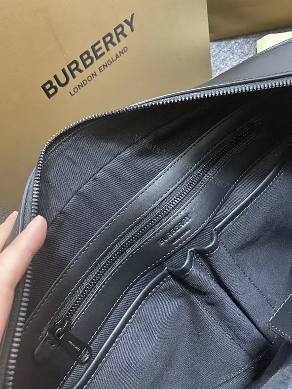 View 9 of Burberry Check Polished Laptop Briefcase â€“ Luxe, Weather-Ready Organizer