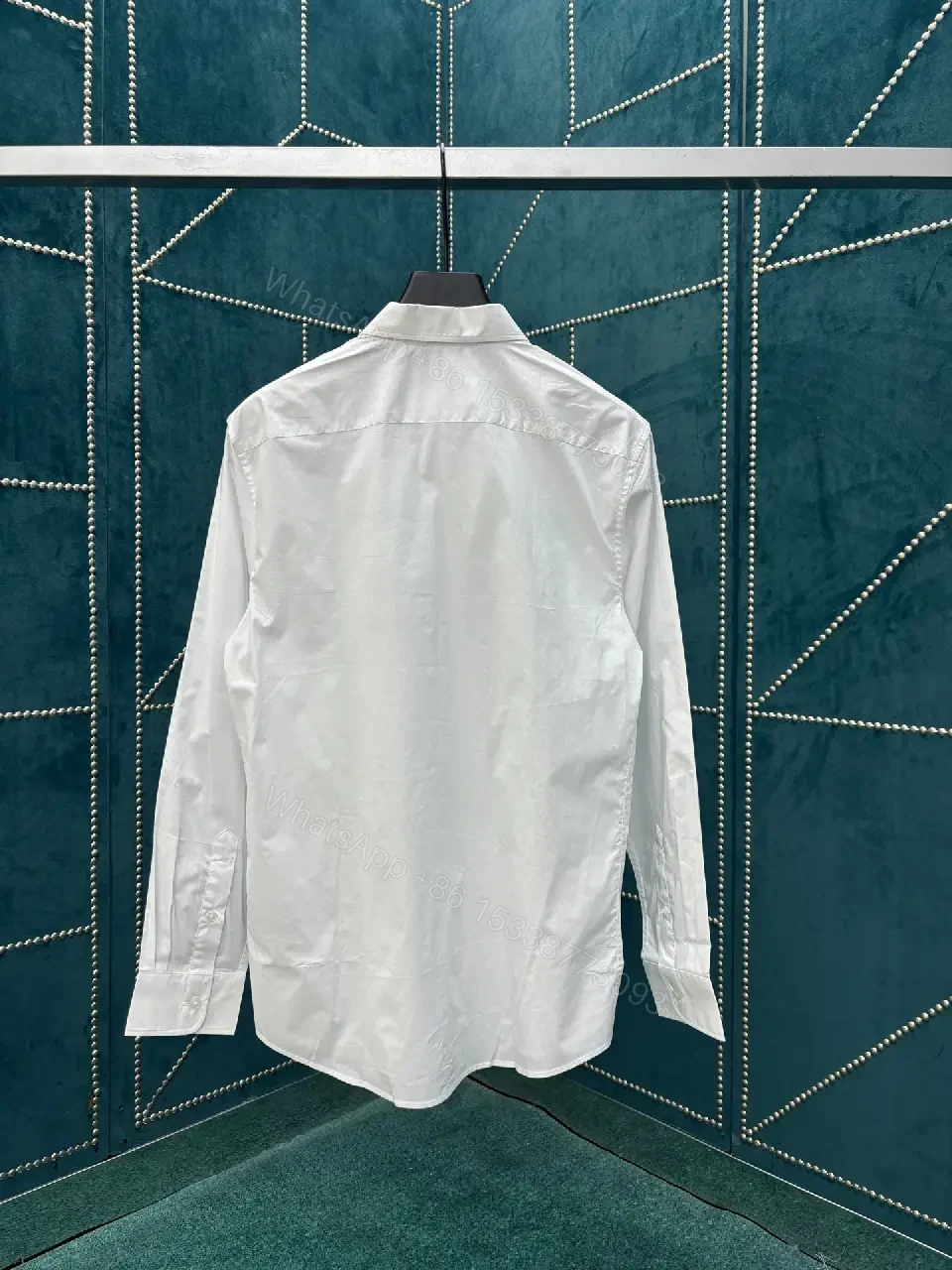View 6 of White Cotton Shirt with Bonjour Tristesse Logo, Dior Style