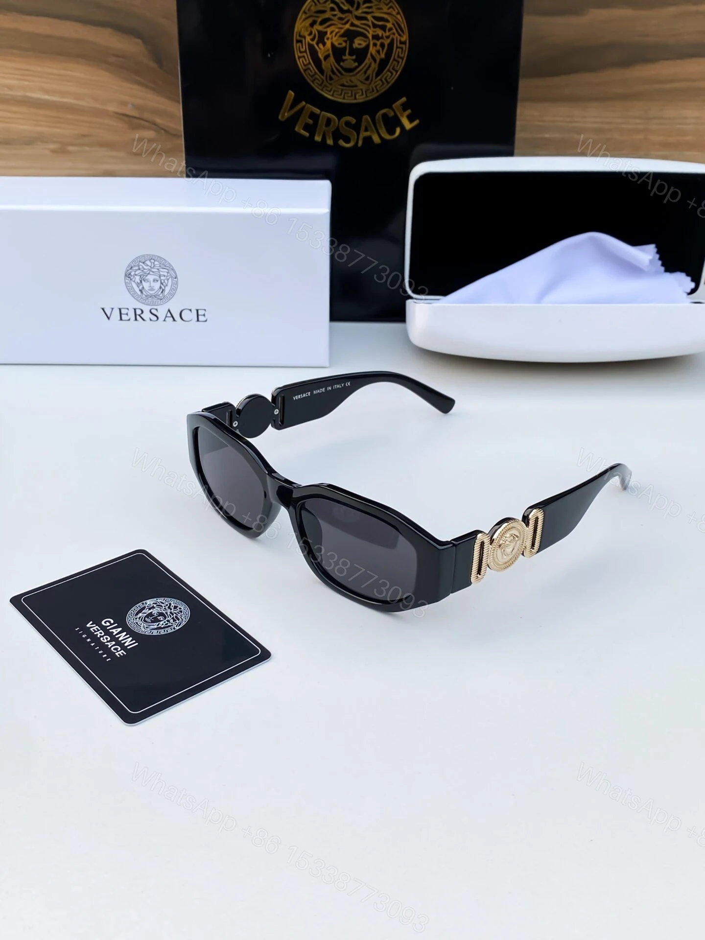 View 2 of Versace VE4361 Gold-Brown Metal Sunglasses