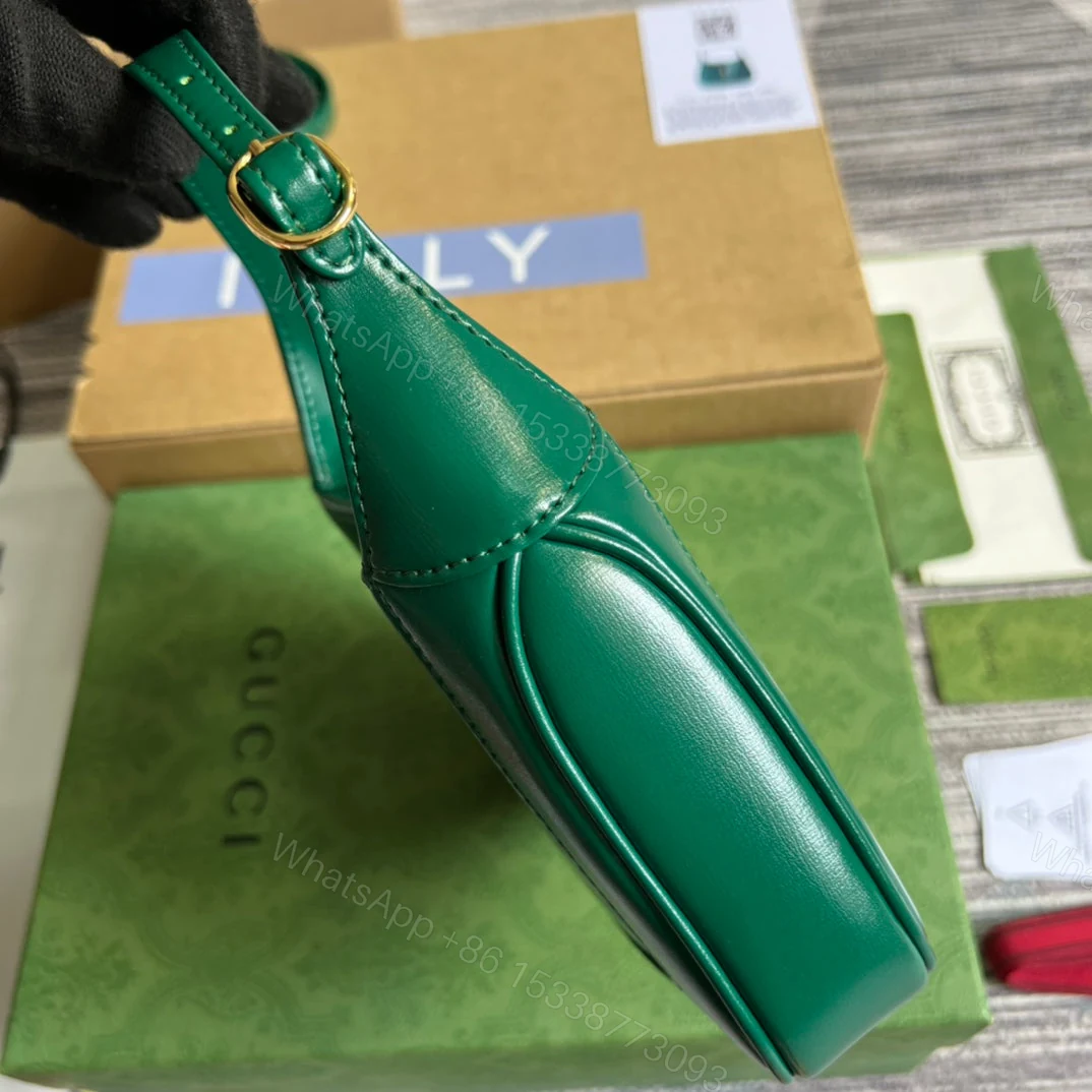 View 9 of GG JACKIE MINI 19 SHOULDER BAG IN GREEN FOREST CALFSKIN