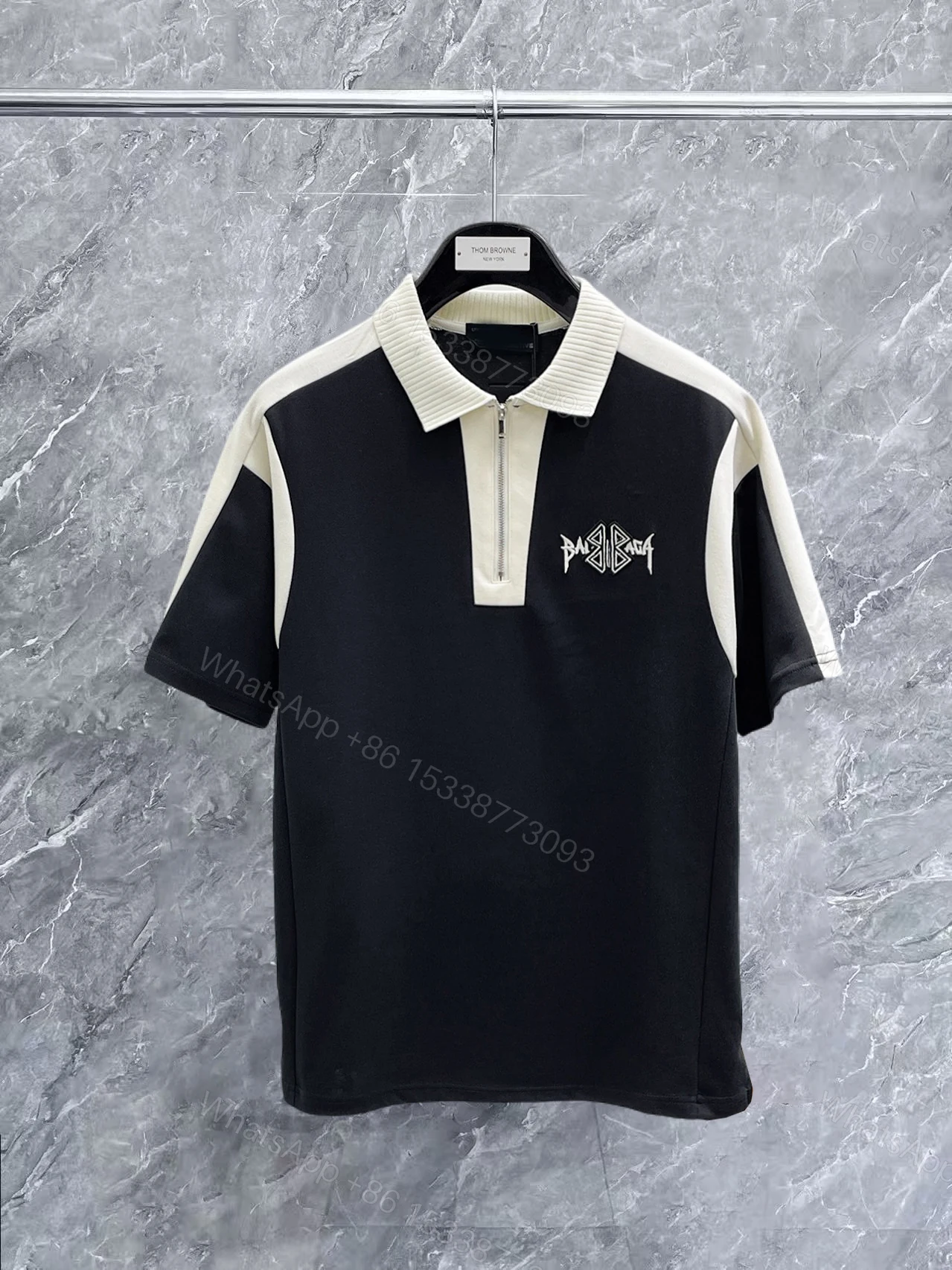 Balenciaga A貨 男款 拼接設計拉鍊POLO短袖T恤 百搭機能風 — view 1