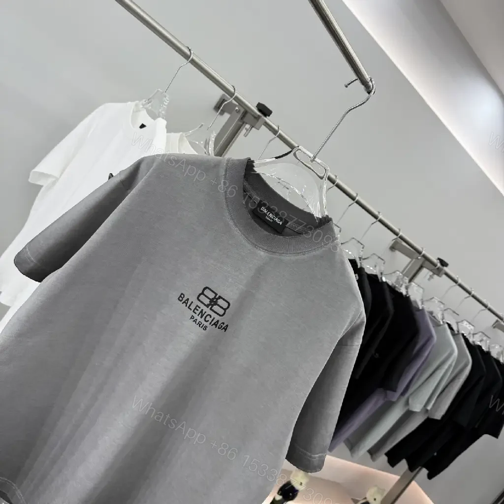 View 7 of Grey + Cotton Blend + Minimalist + Logo-Detail + Tee