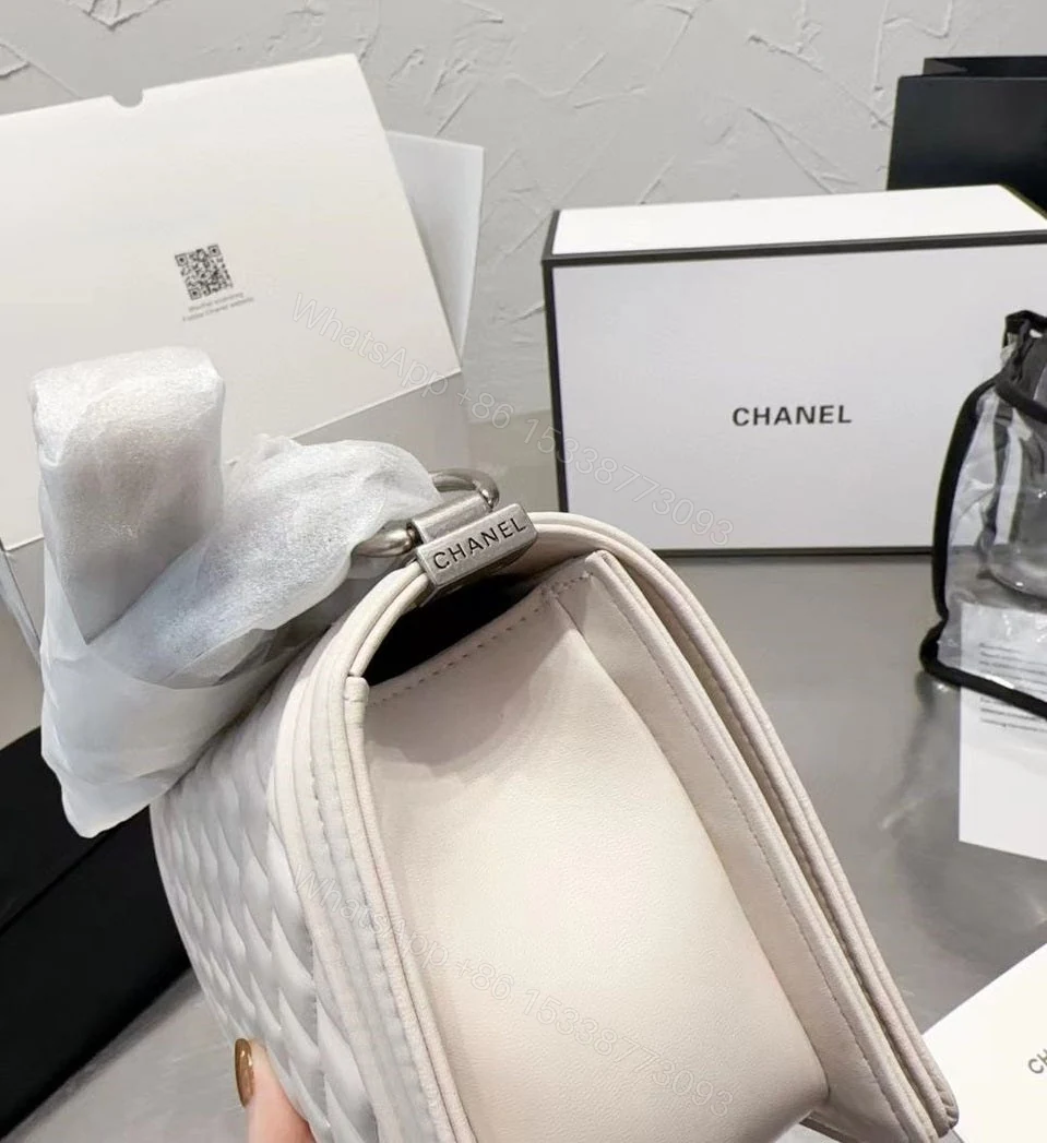 View 8 of Chanel Boy White Caviar GHW
