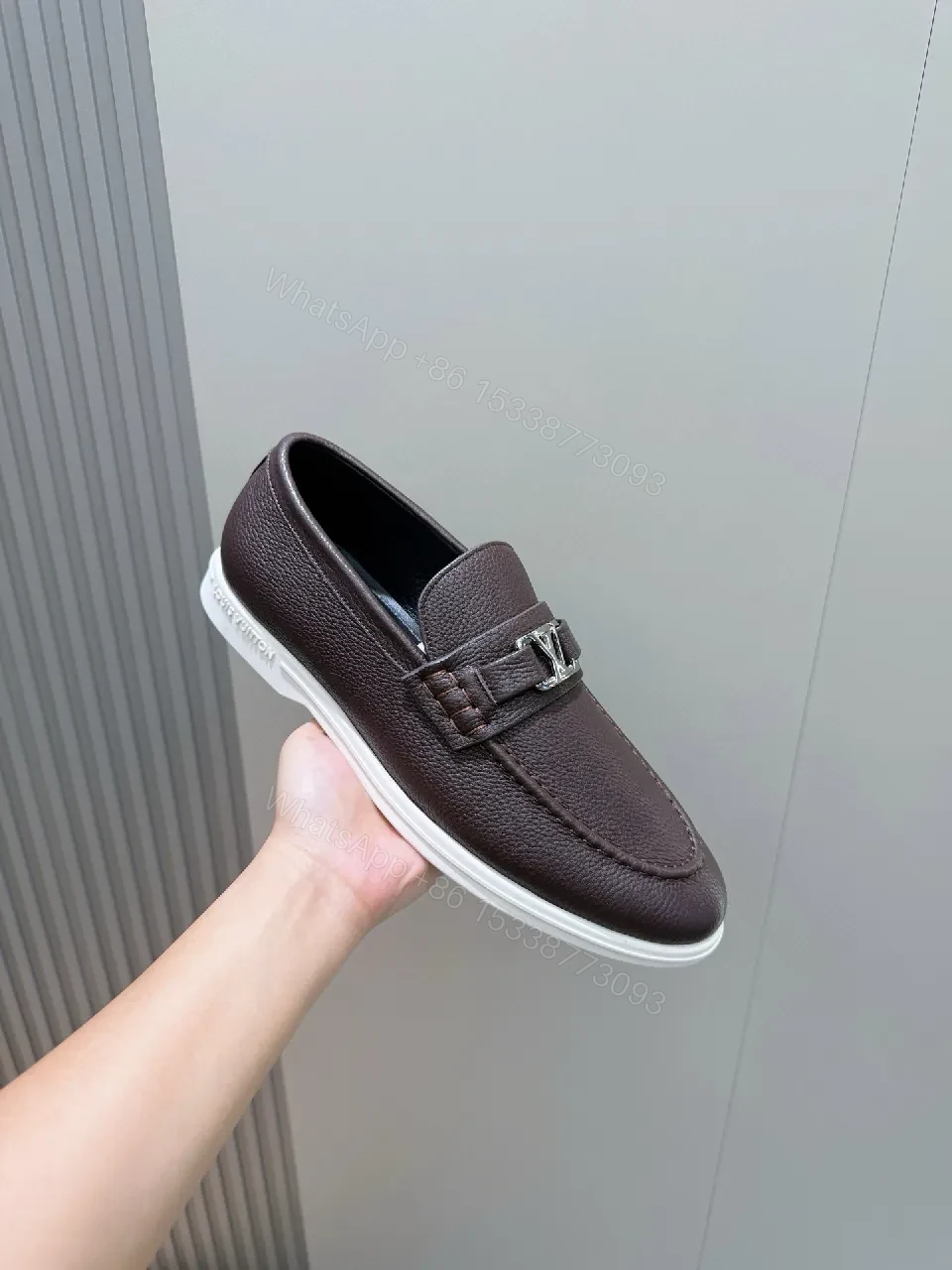 View 5 of Premium Quilted Loafer with Signature Hardware, Leather, Modern Slip-On