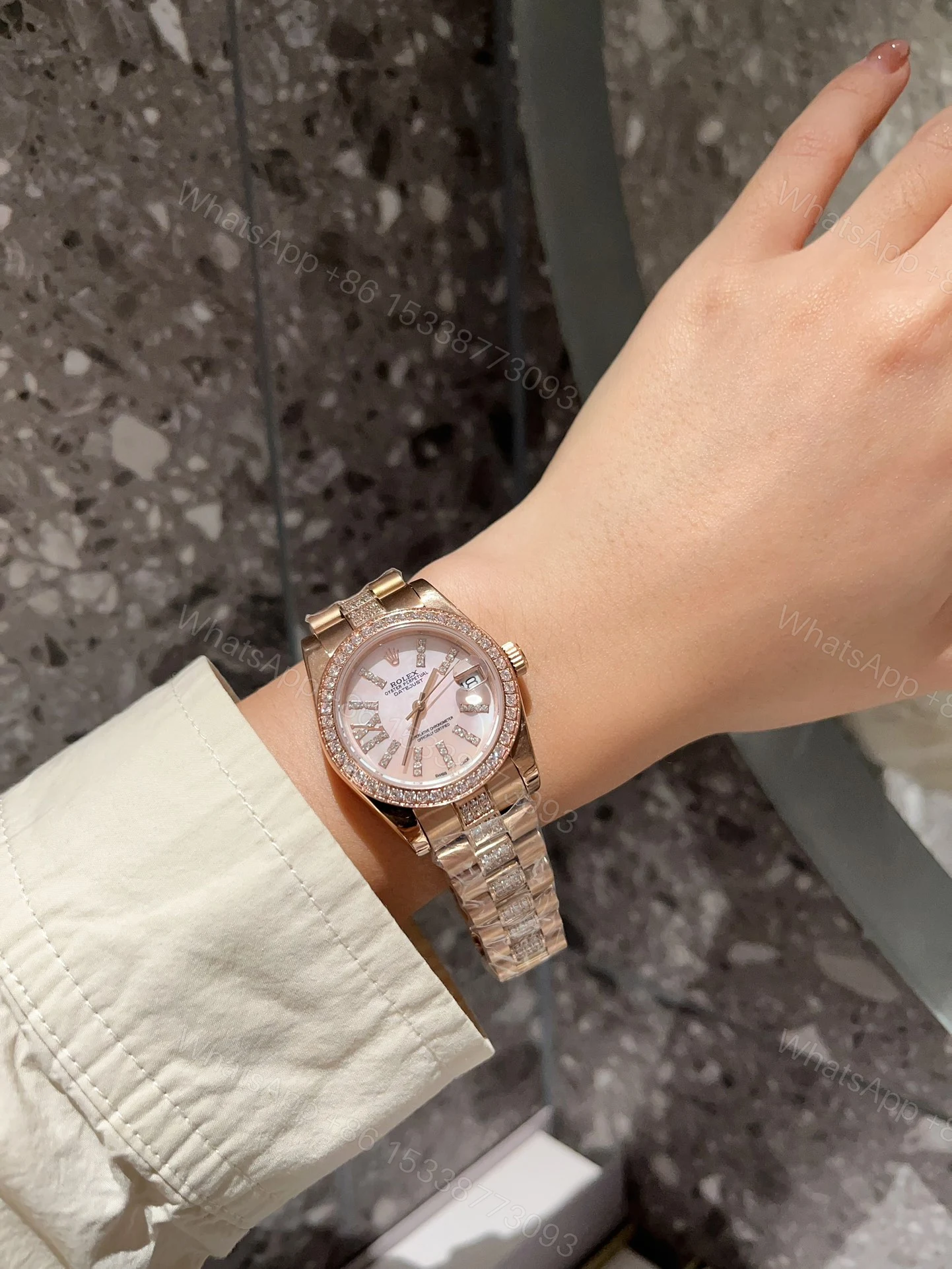 View 4 of Rolex Datejust Diamond In Rose Gold With Pink Dial 31Mm
