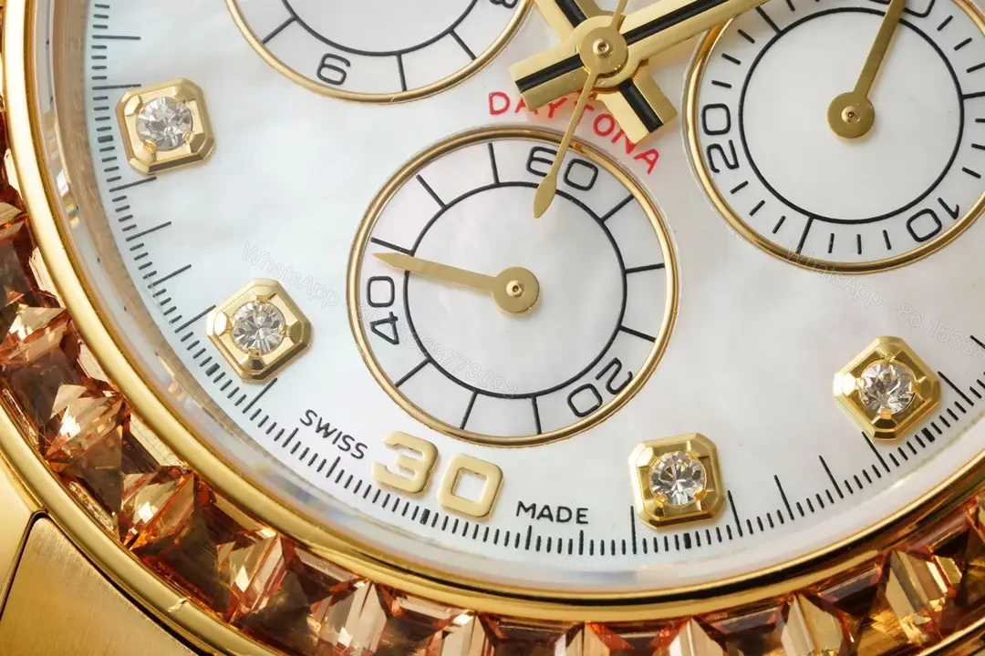 View 7 of Premium Rolex Daytona Orange Sapphire Gold White Dial replica 40MM Oyster Bracelet Edition RG-DAYTONA-ORANGE-SAPPHIRE-GOLD-WHITE-OYSTER-40