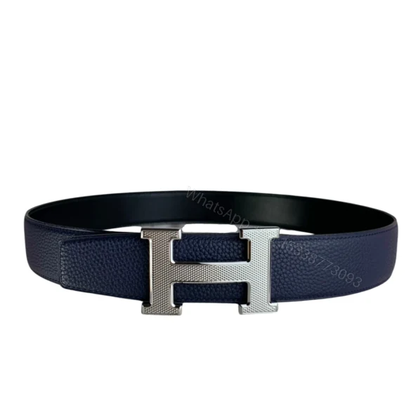 View 6 of HERMES BELT TOGO SWIFT BUCKLE BLUE 38MM