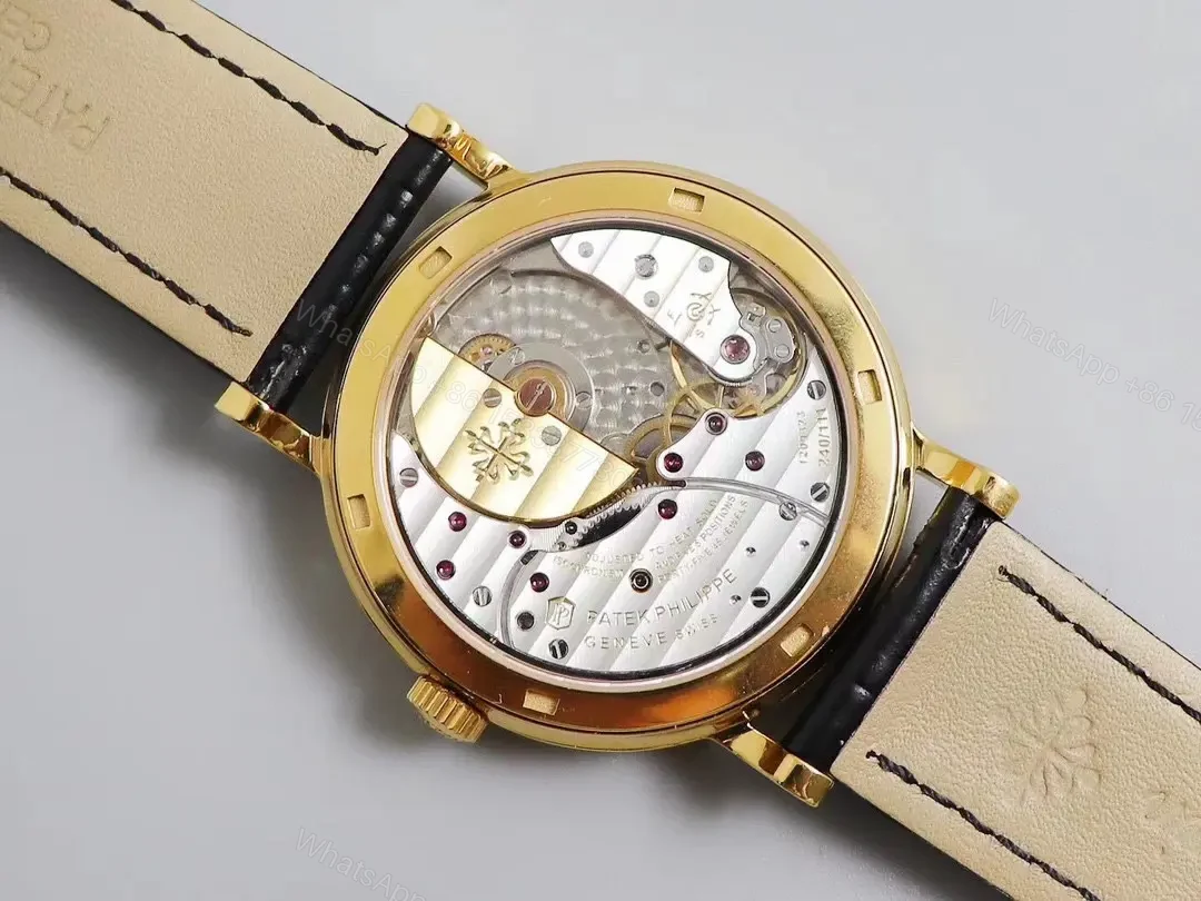 View 10 of Patek Philippe Calatrava 5120G White Dial Gold Case with Black Leather Strap Roman Numerals and Ultra Thin Design