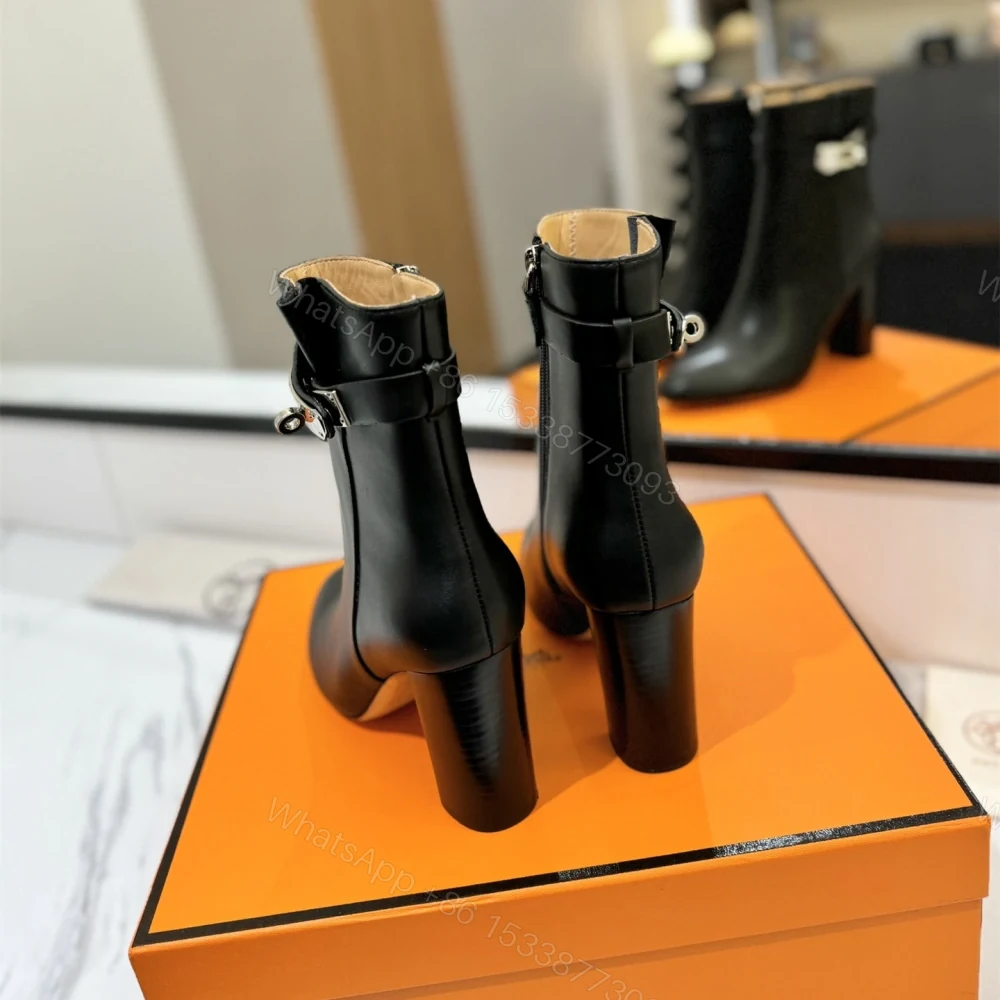 View 9 of 高仿Hermes*H182102Z02小牛皮高踭短靴黑色8.5CM免檢版