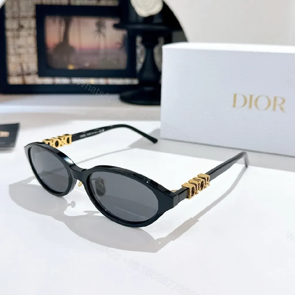 View 6 of Sophisticated Black Acetate Sunglasses with DIOR-Inspired Detailing