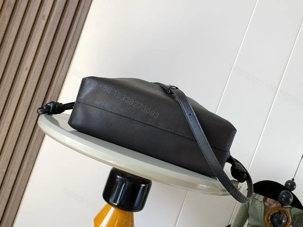 View 5 of Structured Leather Tote: Minimalist Carryall, Durable Luxe