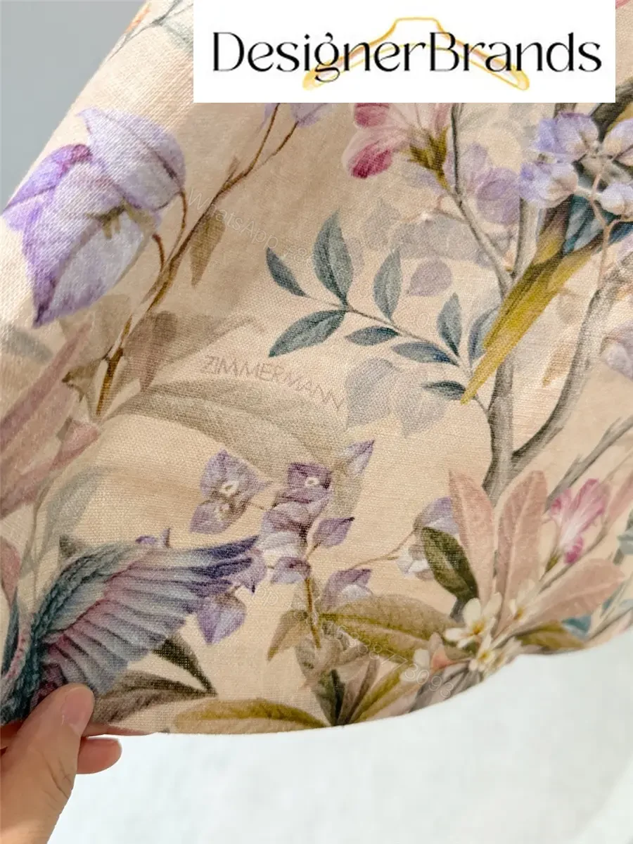 View 6 of Zimmermann Rebellion Button-Front Floral-Print Linen Midi Dress