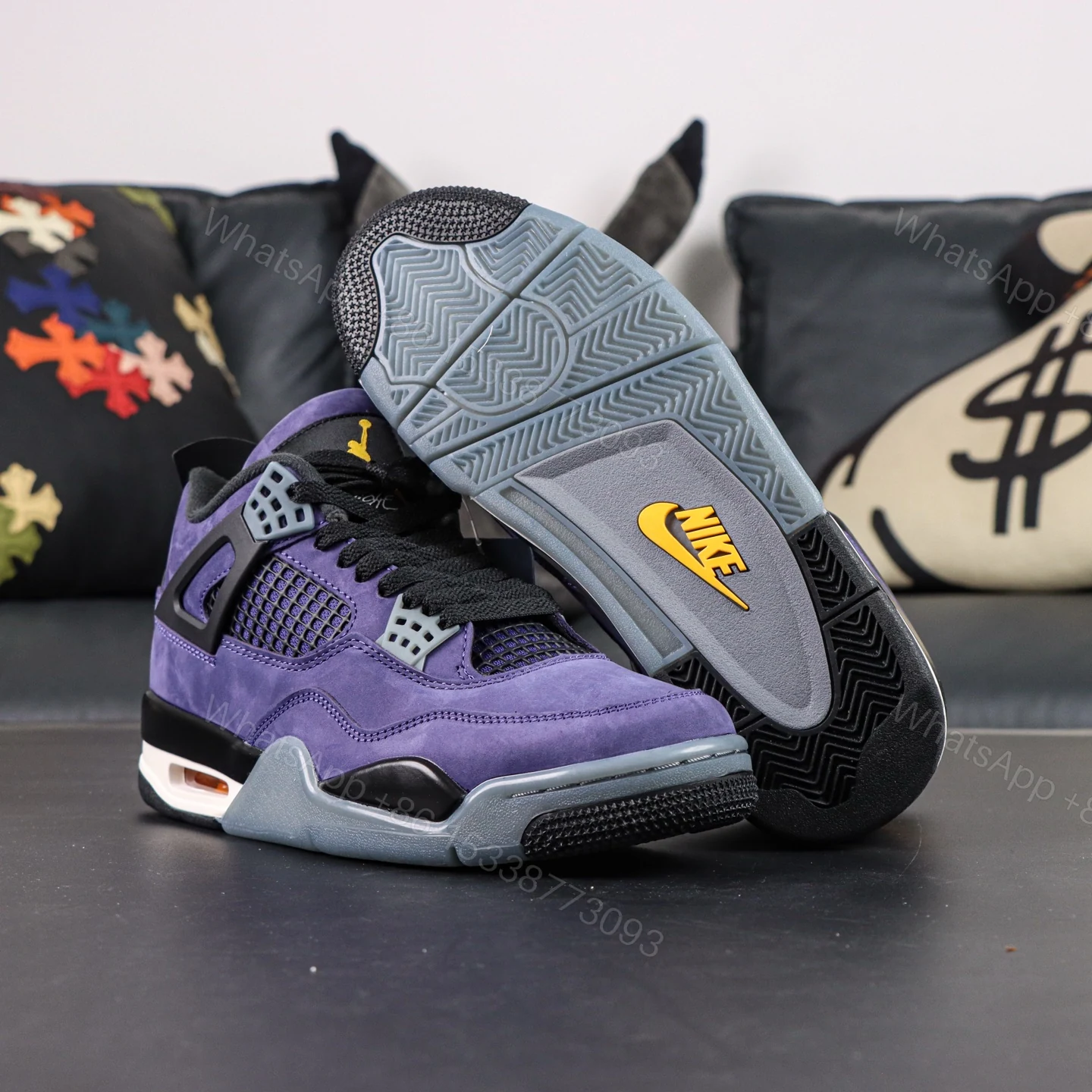 View 3 of Air Jordan 4 Lakers “Imperial Purple” Reps