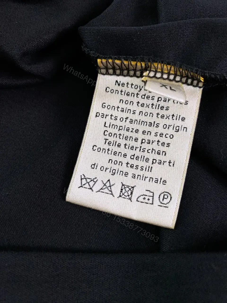 View 4 of Black Cotton Graphic Tee: Luxe-Inspired Statement Tee