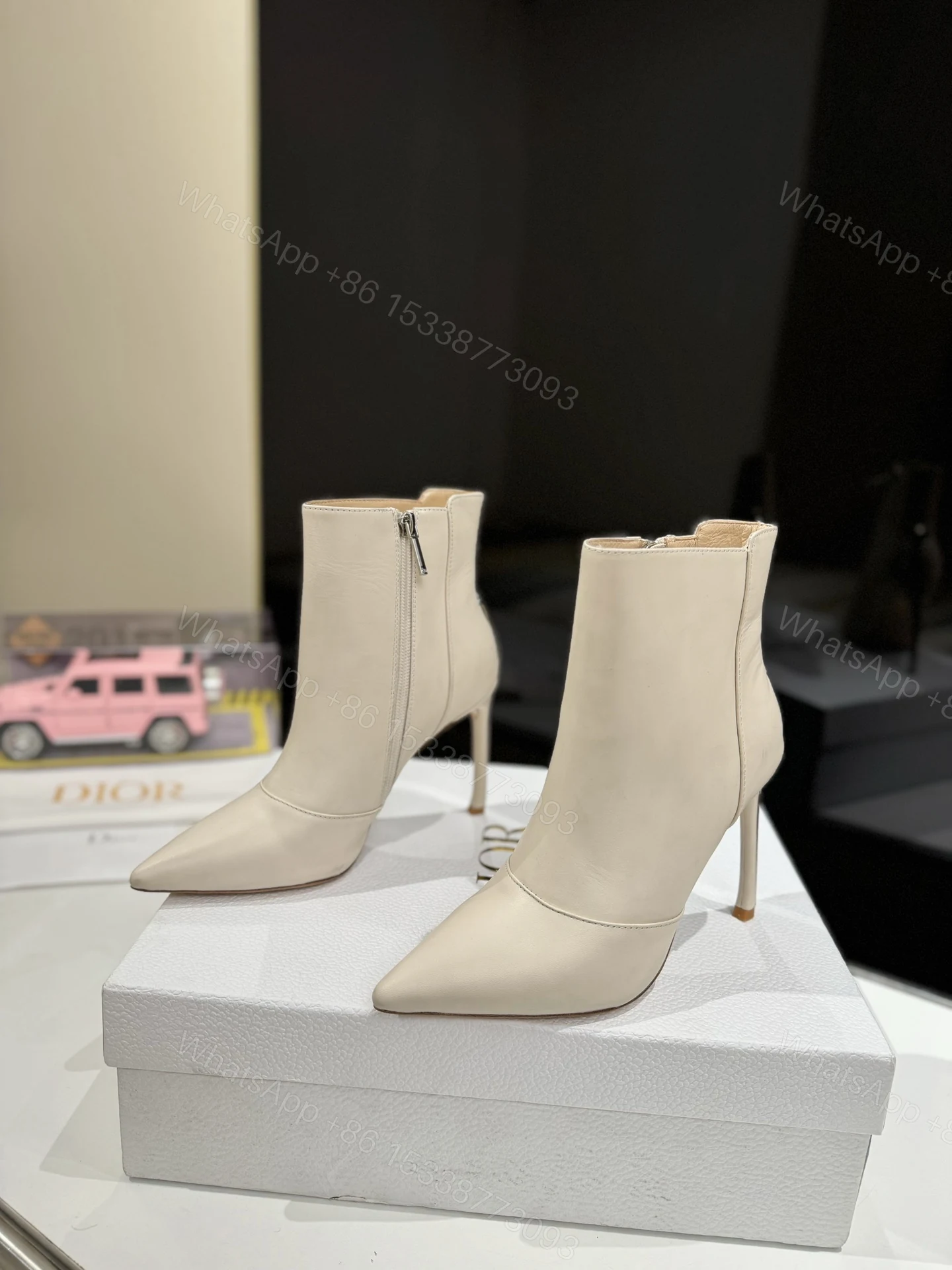View 2 of white ankle boots DIOR