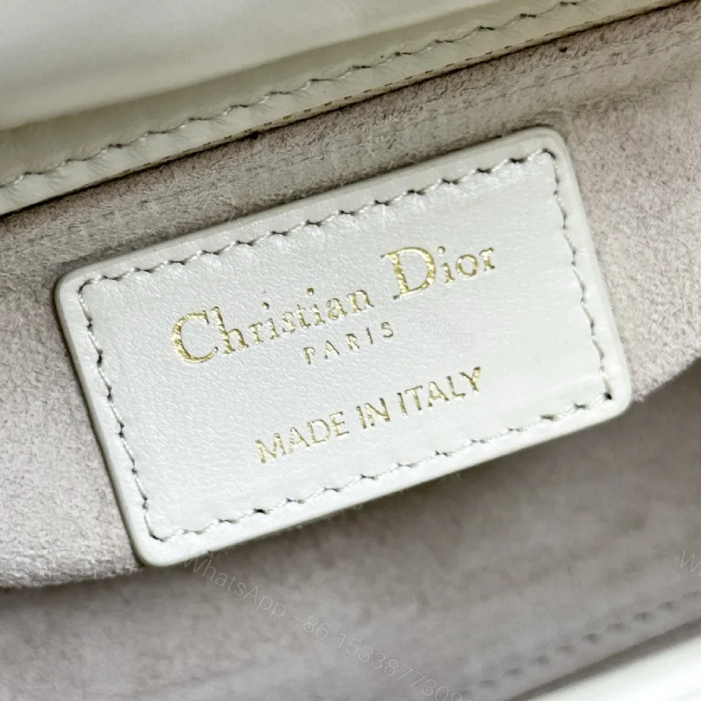 View 7 of Ivory Quilted Mini Handbag with Chain and Charms - Luxury Style