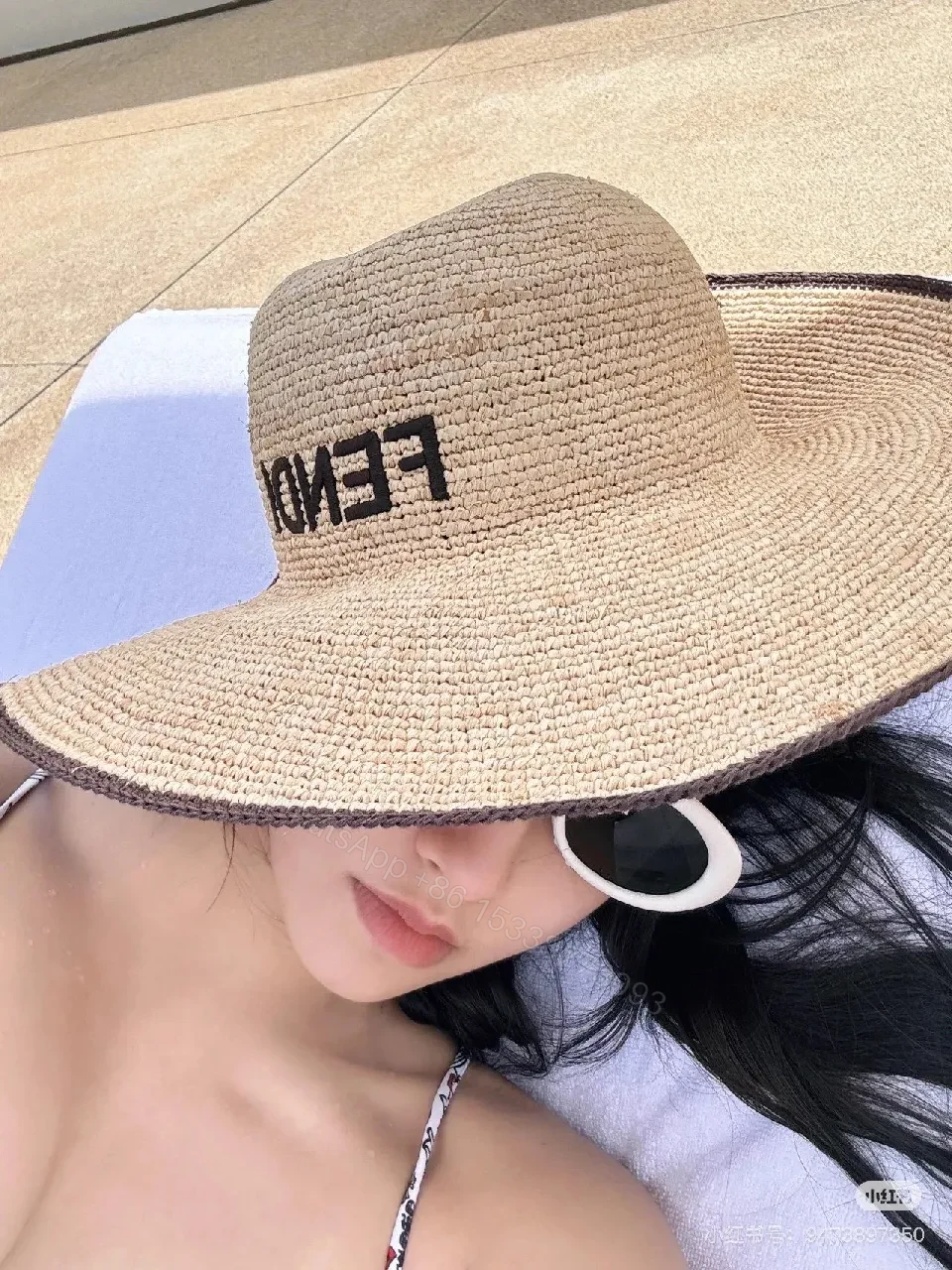 View 6 of Wide-Brim Straw Knit Hat: Bold Couture-Ready Sun Shield