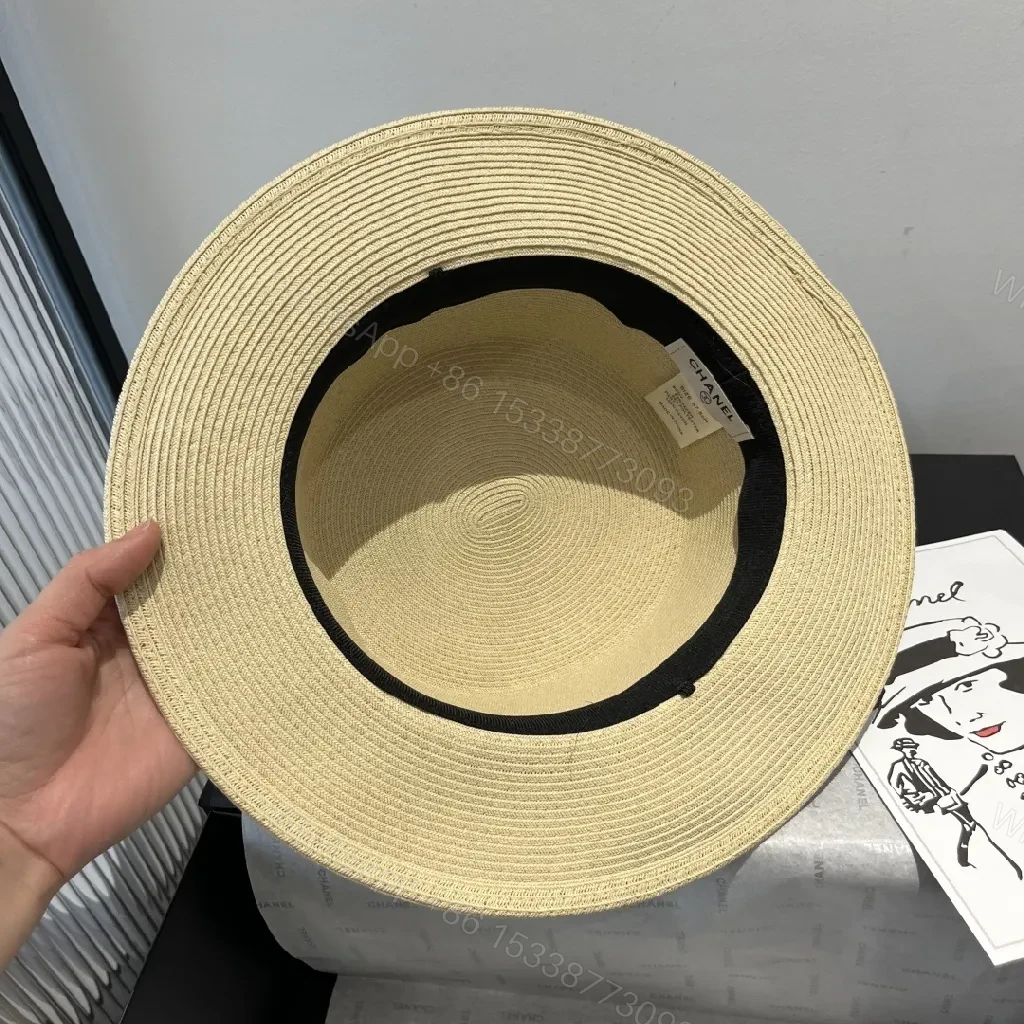 View 7 of Straw Boater Hat with Satin Band – All-Season Chic
