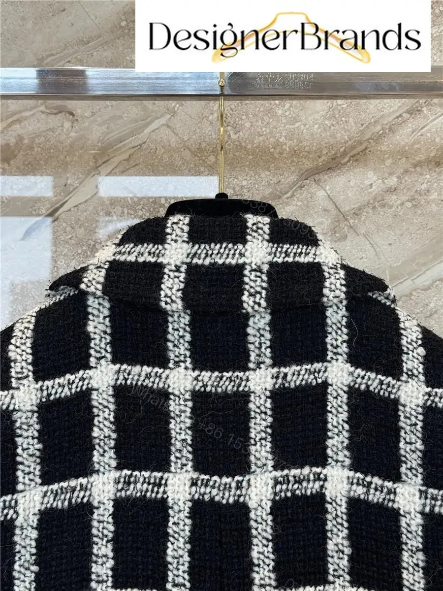 View 10 of Chanel Classic Black and White Plaid Tweed Jacket