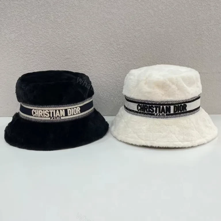 View 4 of Cozy Luxe Black Faux Fur Bucket Hat - Dior Signature Style