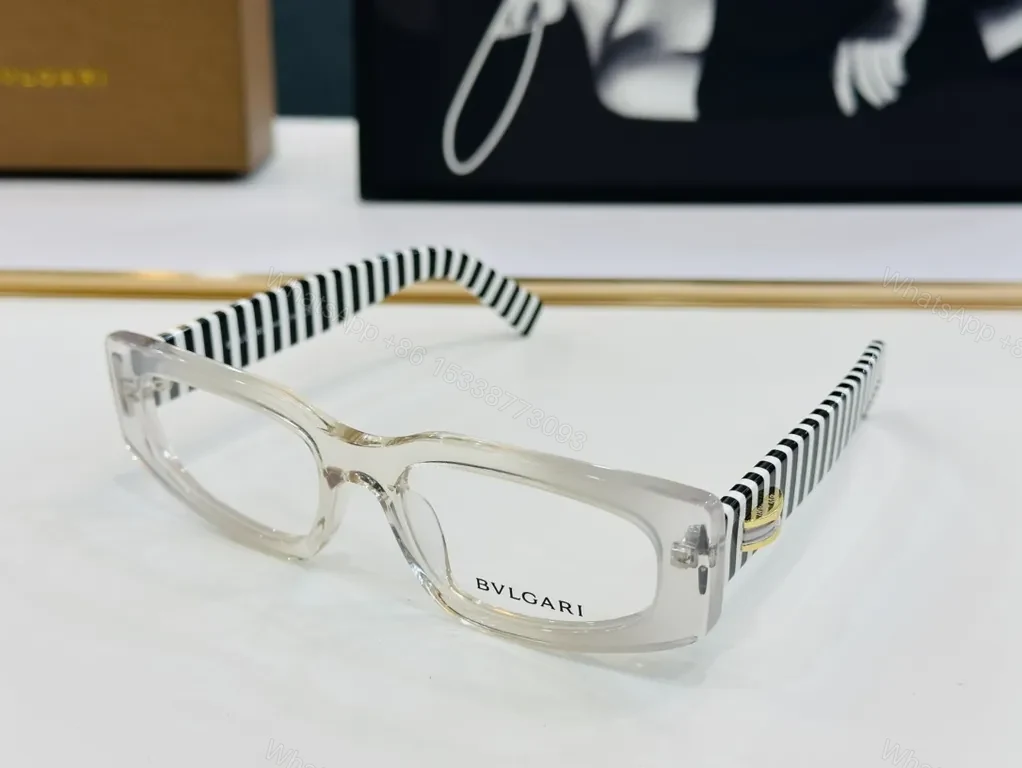 View 3 of Bold BVLGARI-Influenced Eyewear: Modern Rectangular Frames