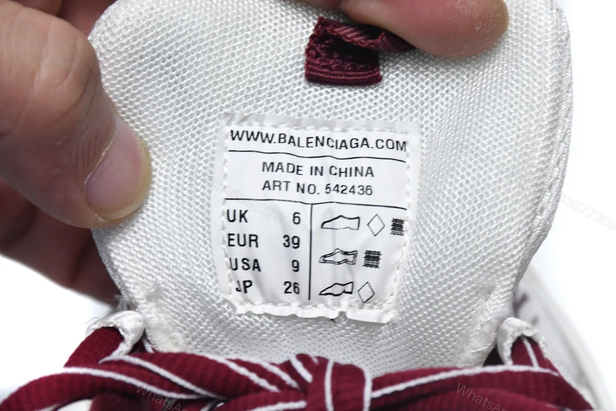 View 5 of Balenciaga Track White Claret Red 542436 W1JH 1915