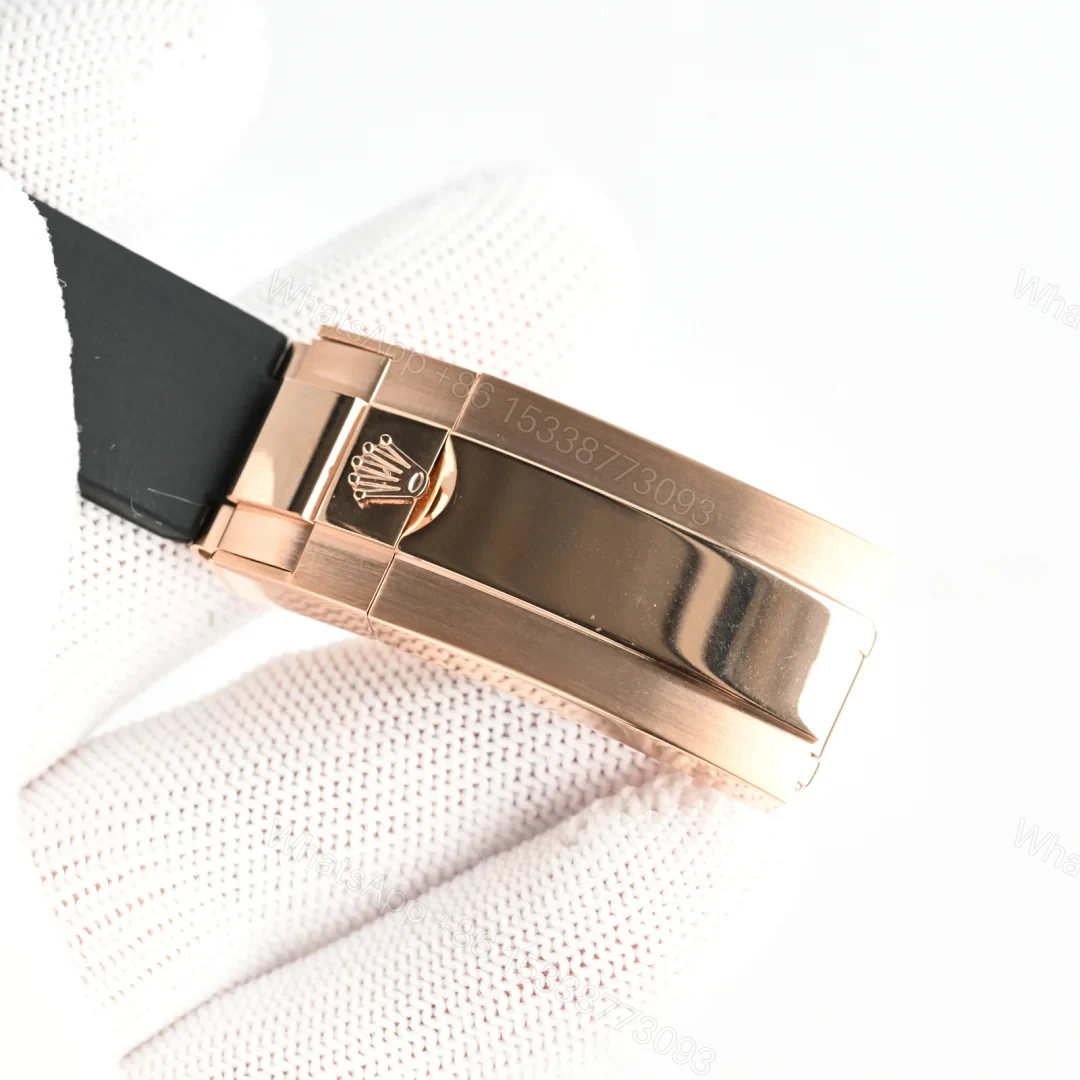 View 6 of Rolex Datejust Zebra Replica 40MM Premium Rose Gold Iced Rubber Strap Edition RG-ROLEX-DJ-ZEBRA-RG-ICED-RUB-40