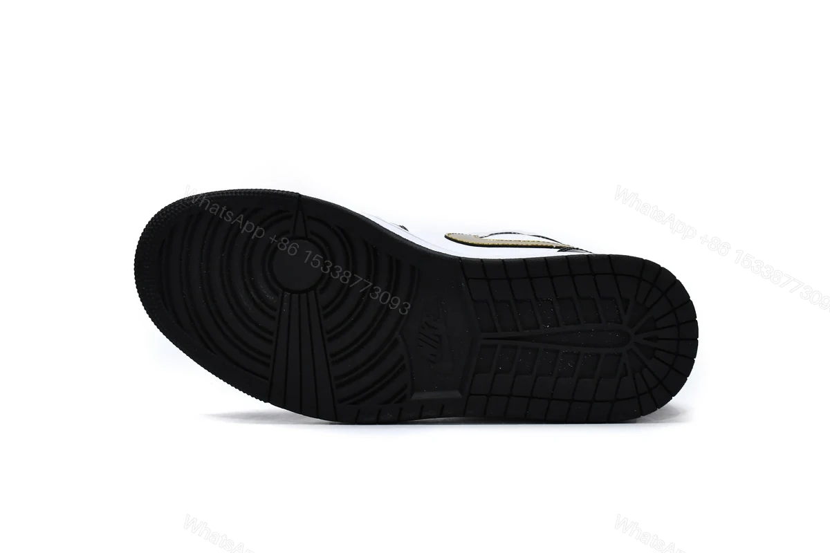 View 8 of Air Jordan 1 Mid Patent Black White Gold 852542-007