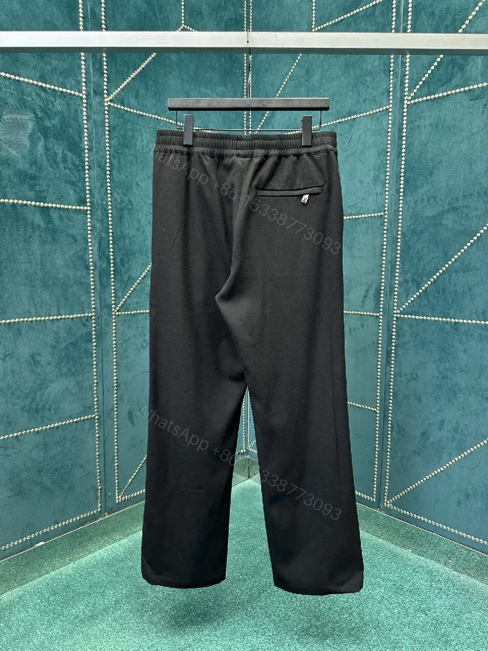 View 9 of Lux Black Tailored Pants with Subtle Monogram, Everyday Style