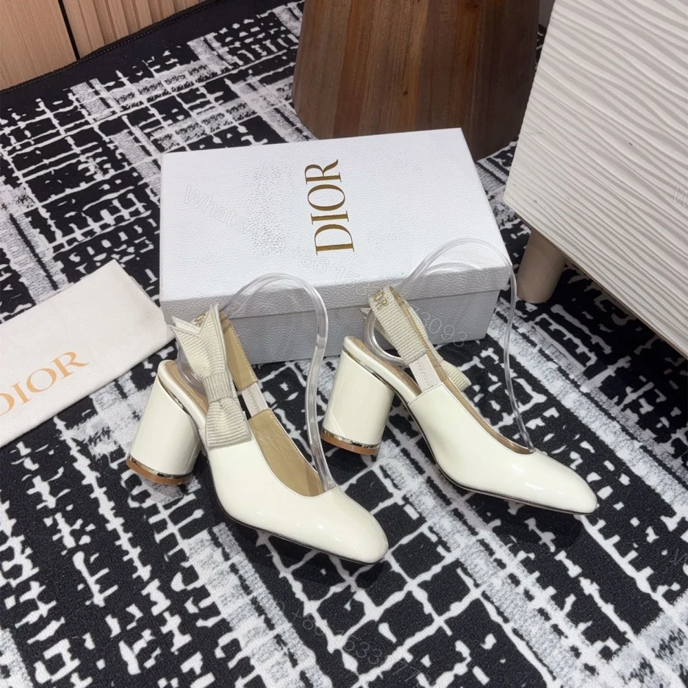 View 8 of 高仿Dior*Miss系列KDV270露跟蝴蝶結高踭鞋白色免檢版