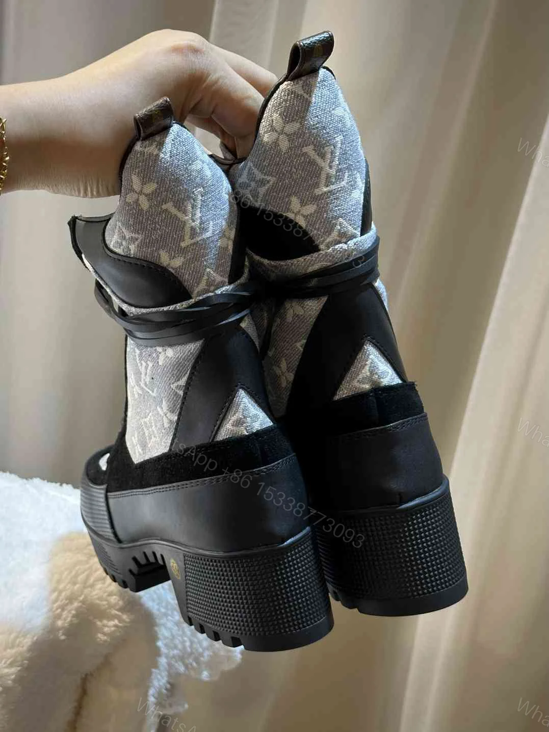 View 3 of LOUIS VUITTON LAUREATE PLATFORM DESERT BOOT GREY 1AB2X9