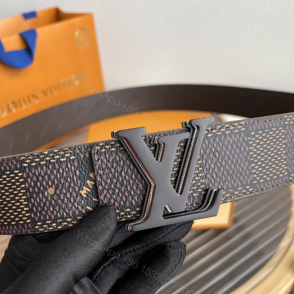 View 9 of Dark Gray Speckled Belt with LV Monogram Buckle Belt