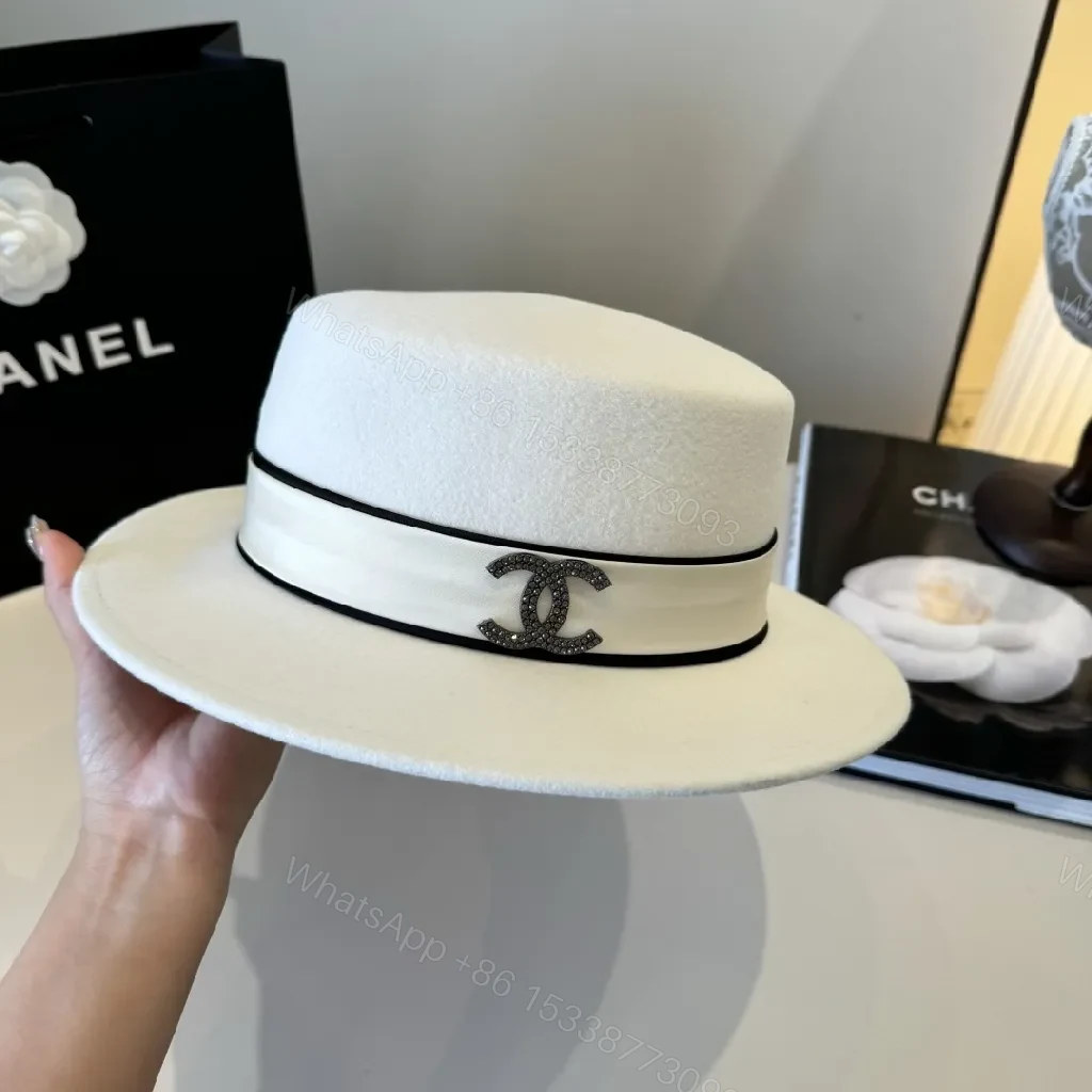 View 3 of Crisp White Wool Fedora with Black Grosgrain Band