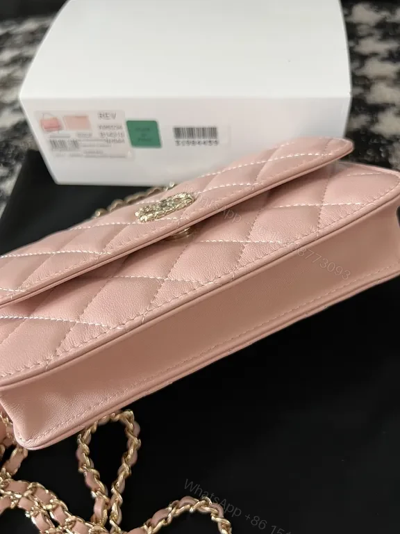View 2 of Chic Pink Quilted Crossbody with Gold Chain - Luxury Everyday Style