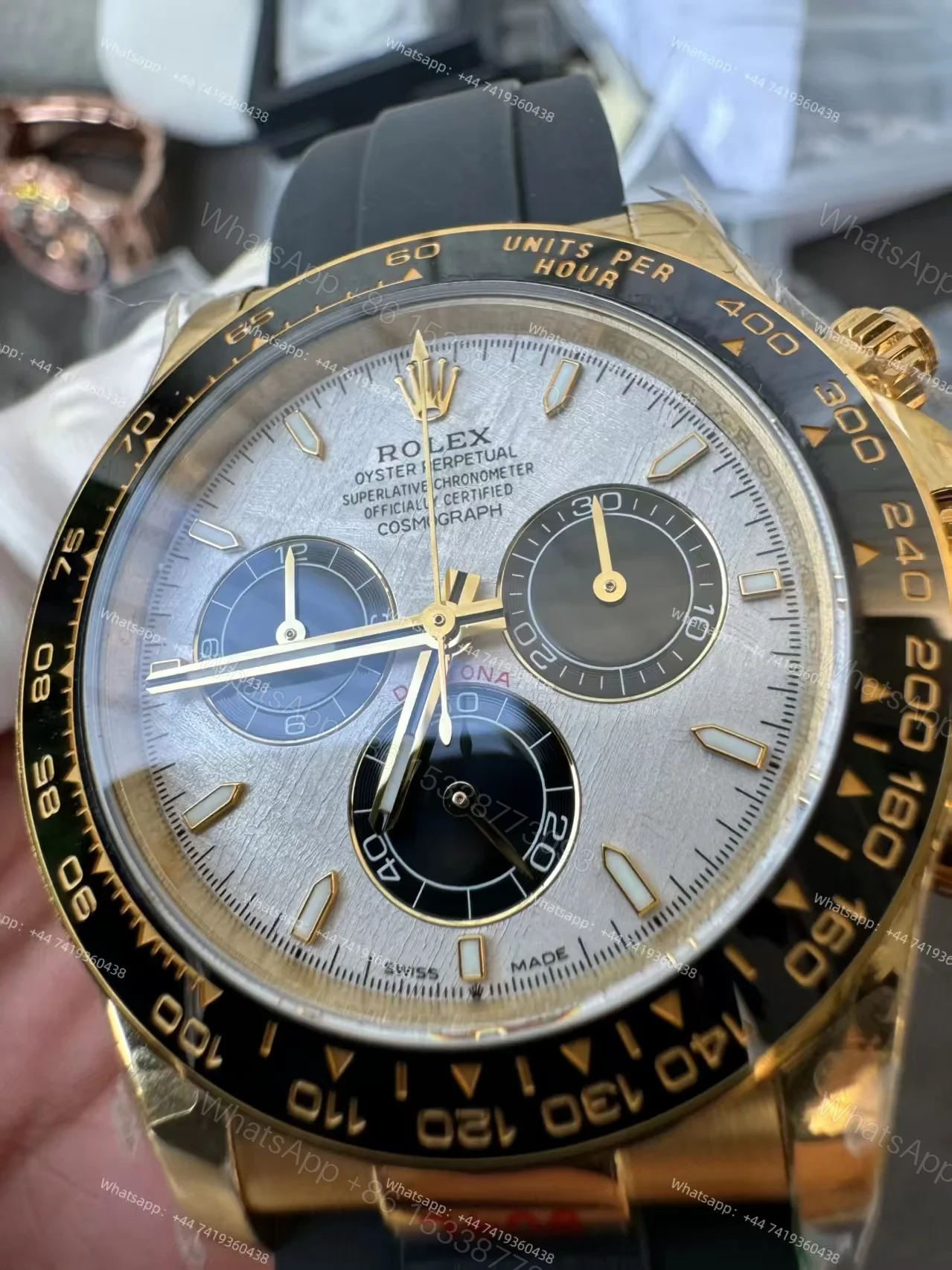 View 7 of Rolex Super Clone Daytona M126518LN-0016 18K Gold Meteorite Dial 4131 Movement