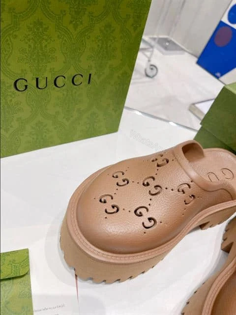 View 4 of GUCCI WONMEN’S PLATFORM PERFORATED G SANDAL – SDG017