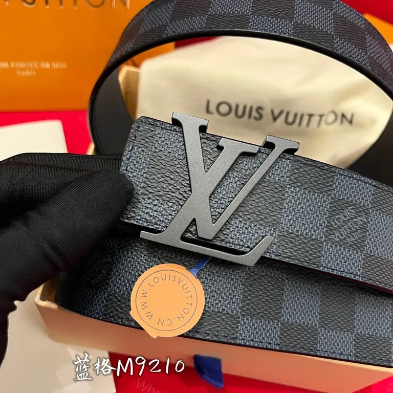 View 9 of Checkerboard LV Belt: Luxe Leather, Signature Buckle, Unisex