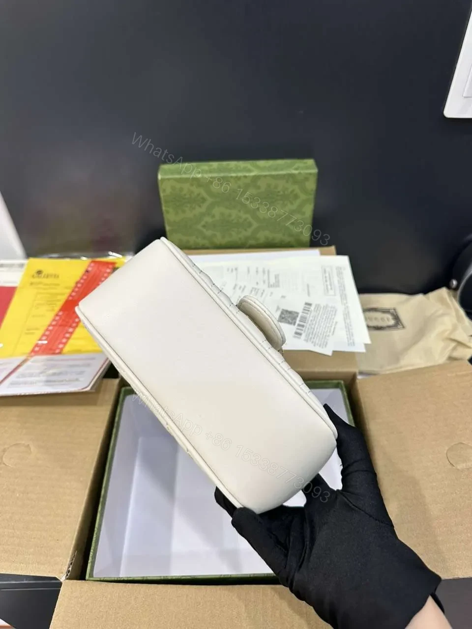View 3 of Gucci Marmont High Quality White Women’s Handbag 22cm