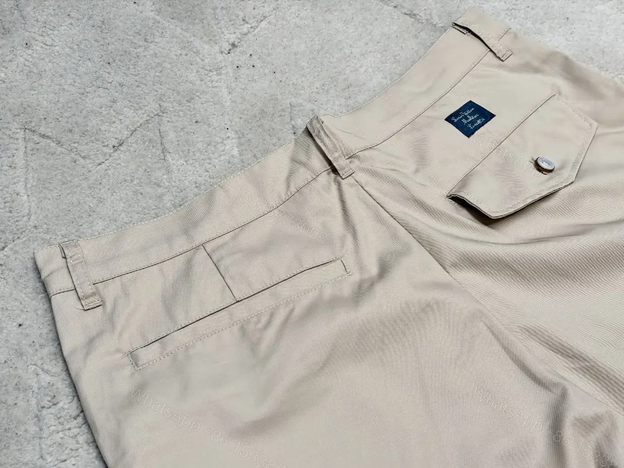 View 4 of Beige Nylon Cargo Shorts with Louis Vuitton Tag