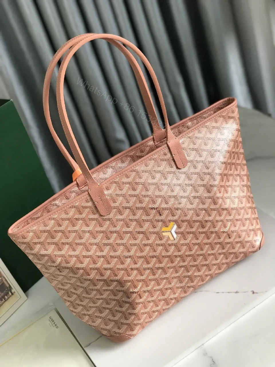 View 5 of Soft Rose-Gold Tote with Monogram, Everyday Luxury