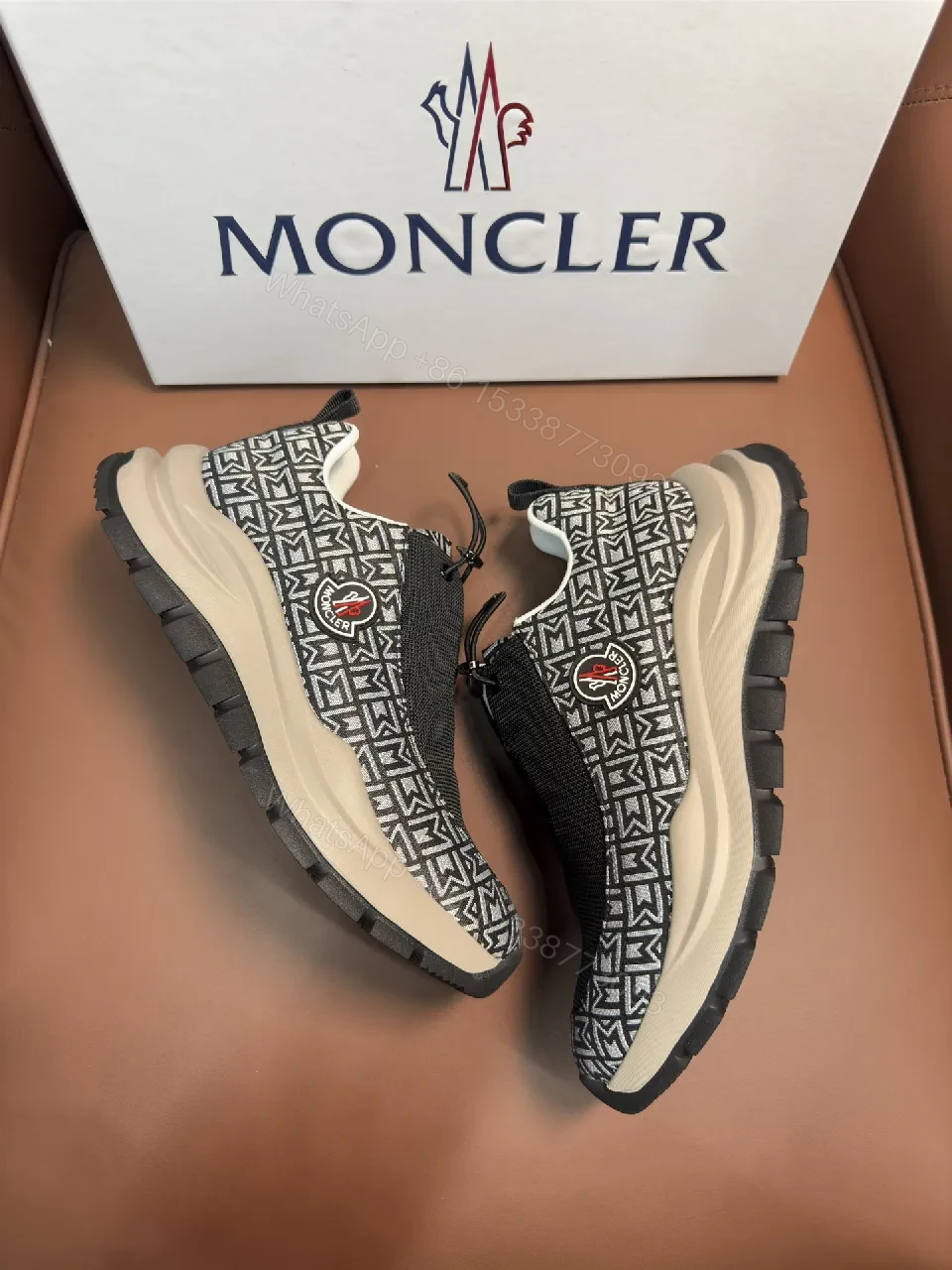 View 3 of Moncler Patterned Knit Runner: Bold Texture, Elevated Comfort