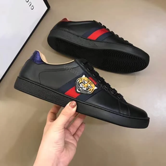 View 2 of GUCCI TIGER ACE EMBROIDERED SNEAKER BLACK – GC49