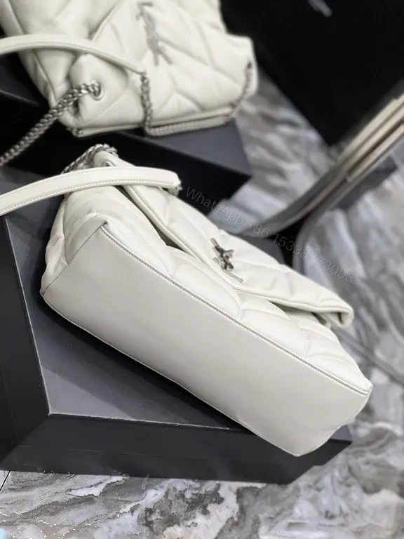 View 9 of Quilted White Shoulder Bag: Luxe Everyday Carriage Bag