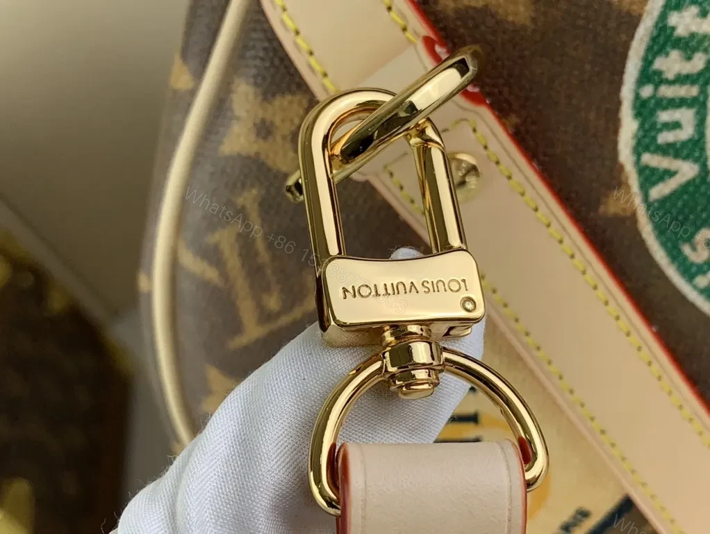 View 3 of Bold LV-Inspired Patch Satchel - Travel-Ready Satchel